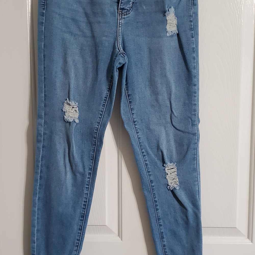 Classic Blue Distressed Skinny Jeans